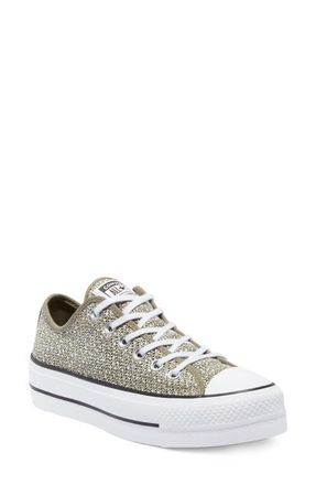 Converse Chuck Taylor All Star Open Platform Low Top Sneaker in Light Field Surplus/White at Nordstrom, Size 9.5