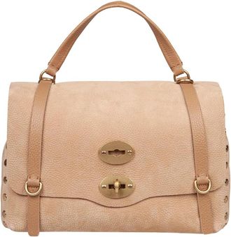 Zanellato Postina Jones - Dames - Handtassen - Beige - ONE Size - Leer - Tassen
