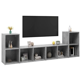 Berkfield Home TV Cabinets 4 pcs Concrete Grey 72x35x36.5 cm Engineered Wood