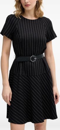 DKNY striped belted mini dress - Black