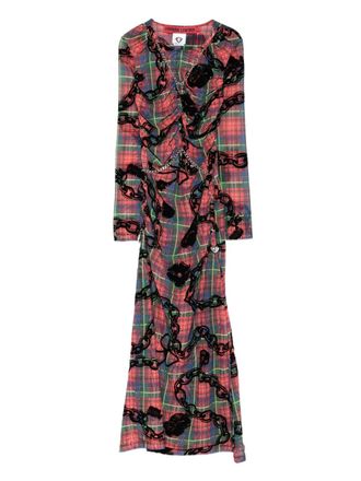 Chopova Lowena Sonicscape mesh dress - women - Spandex/Elastane/Recycled Nylon/Polyester - M - Red