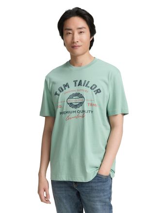 Tom Tailor T-Shirt TOM TAILOR, Herren, Gr. 3XL, gr&uuml;n (dust gr&uuml;n), Single Jersey, Obermaterial: 100% Baumwolle, bedruckt, regular fit normal, Rundhals, Shirts T-S