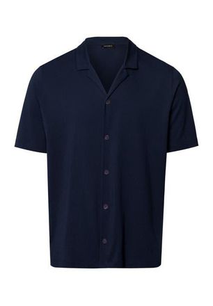 Hanro Night And Day Notch Collar Button Front Cotton Shirt in Deep Navy at Nordstrom, Size Xx-Large