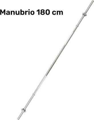 Trade Shop Trade Shop Traesio - Barra Bilanciere Lunghezza 180 Cm Antiscivolo Acciaio Cromato Palestra Fitness