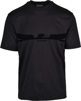 Emporio Armani Black Cotton Graphic T-Shirt
