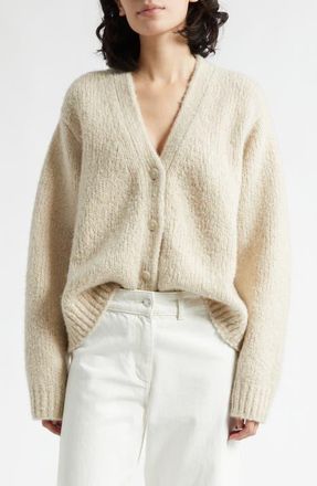 Nili Lotan Lorana Merino Wool & Cashmere Cardigan in Beige Melange at Nordstrom, Size X-Small