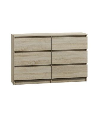 Hucoco Milan - C&oacute;moda Grande De 6 Cajones - Dormitorio/salon/despacho - 30x120x77cm - Mueble De Almacenamiento