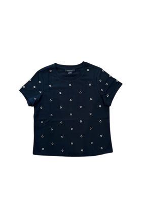 Sanctuary Womens Embellished Grommet Tees In Faded Black