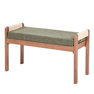 Nordlys Banco en madera y tela verde