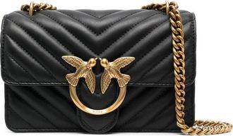Pinko Love One Mini - Dames - Schoudertassen - Zwart - ONE Size - Leer - Tassen