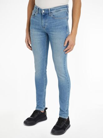 Calvin Klein Jeans Skinny-fit-Jeans CALVIN KLEIN JEANS SKINNY, Herren, Gr. 34, L&auml;nge 34, blau (denim light), Denim/Jeans, Obermaterial: 94% Baumwolle, 4% Elastomultieste