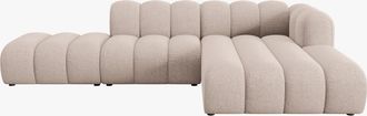MICADONI 5-Sitzer Design Modul Ecksofa Lupine mit Eckteil rechts - Chenille-Bezug