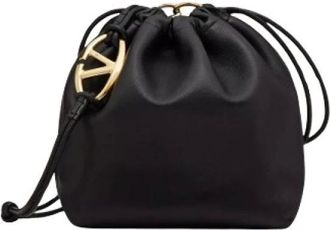 Valentino Pre-owned Bucket Bags, female, Black, Size: ONE SIZE Pre-owned VLogo Pouf Bucket Bag
