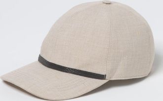 Brunello Cucinelli Cappello Brunello Cucinelli in cotone e lino con monile