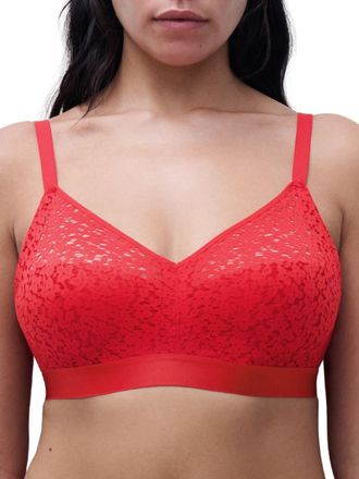 Chantelle Womens Easy Feel Norah Wirefree Support Bra - Red polyamide - Size 34DD
