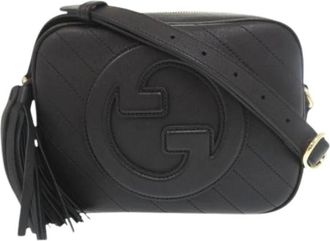 Gucci Pre-owned Cross Body Bags, female, Black, Size: ONE SIZE Pre-owned Leather Cross Body Bag