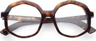 Emmanuelle Khanh Havana Corso Octagonal Acetate Eyeglasses