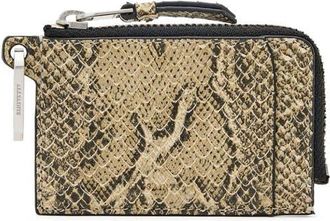 AllSaints Remy Snakeskin Embossed Leather Wallet in Desert White at Nordstrom