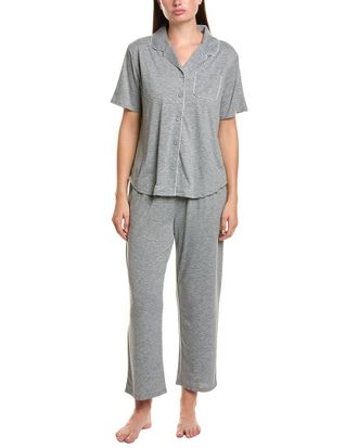 Flora Nikrooz Flora By Flora Nikrooz 2Pc Solid Knit Notch Collar Pajama Set