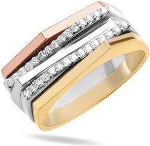 Lana Jewelry 14K Gold Pavé Diamond Geometric Ring in Tri Gold at Nordstrom, Size 7