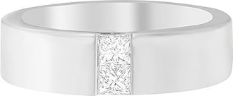 House of Brilliance Mens 14K White Gold 1/4 Cttw Diamond Channel Band Ring at Nordstrom, Size 7