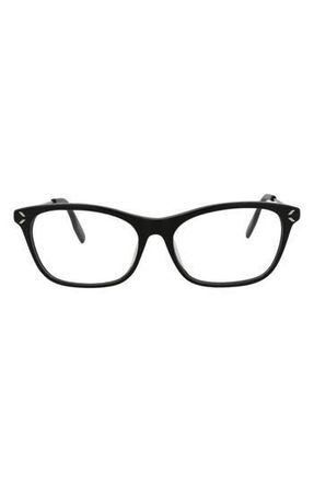 Alexander McQueen 54mm Square Optical Glasses in Black Ruthenium Transparent at Nordstrom Rack