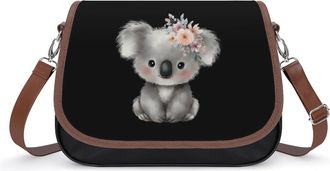 Generic Watercolor Koala With Flowers Fashion Womens Crossbody Bags Novelty Handbag Shoulder Bag Purse