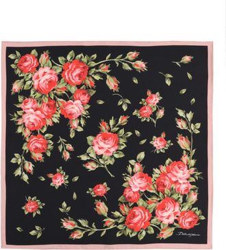 Dolce & Gabbana Black Floral Scarves