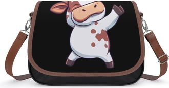 Generic Cute Cow Dancing Womens Crossbody Bag Fashion Shoulder Handbags Message Tote Bag with Adjustable Strap