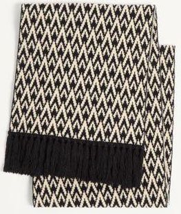 Valentino Garavani Sciarpa Knitted Toute La V In Lana Uomo NERO/CREMA UNI