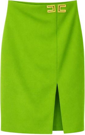 Elisabetta Franchi Midi Kokerrok - Dames - Kokerrokken - Groen - M - Polyester - Rokken