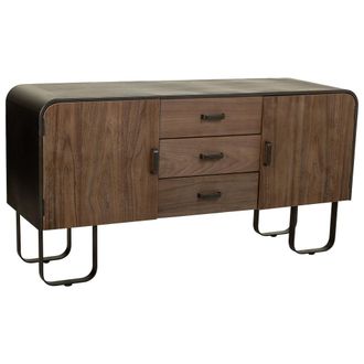 Wanderlust Deco Aparador De Madera Y Metal Negro 145x47x76.5h Cm