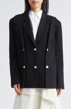 EENK Handmade Double Lapel Wool & Cashmere Jacket in Black at Nordstrom, Size Small