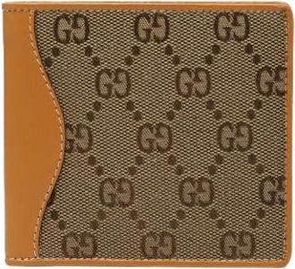 Gucci Pre-owned Vintage Canvas Portemonnee - Dames - Vintage Accessoires - Beige - ONE Size - Leer - Vintage