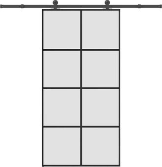 vidaXL Vidaxl - Puerta Corredera Set Herrajes Vidrio Esg Aluminio 102,5x205 Cm