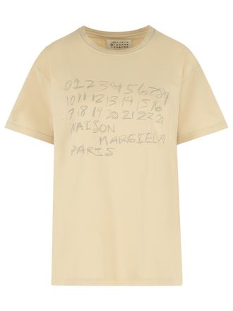 Maison Margiela Camiseta de algod&oacute;n marfil de Maison Margiela