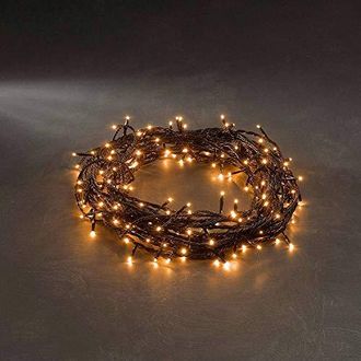 Konstsmide Micro LED Lichterkette mit Multifunktion, 120 kupferfarbene Dioden, 24V Au&szlig;entrafo, schwarzes Kabel - 3631-860