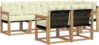 vidaXL Conjunto De Sof&aacute;s De Exterior 7 Uds. Blanco Y Crema Vidaxl