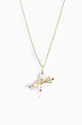 Girls Crew Flutterfly Initial Necklace in Gold at Nordstrom