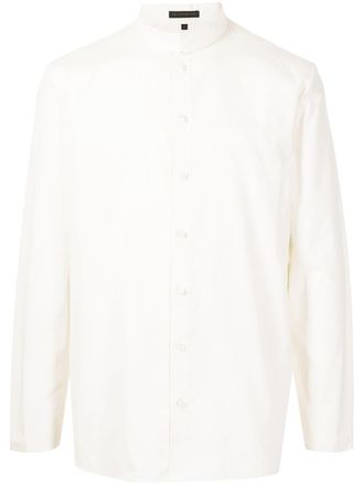 Shiatzy Chen mandarin-collar long-sleeve shirt - men - Cotton - 52 - White