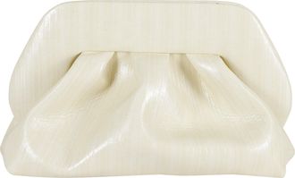 Themoir&egrave; Cream Bios Medium Striped Vegan-Leather Handbag