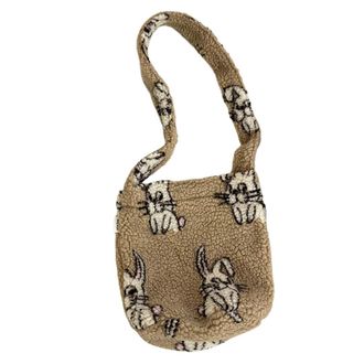 Generic Autumn and winter shoulder bag womens plush casual large-capacity crossbody bag(04,27 * 30cm)