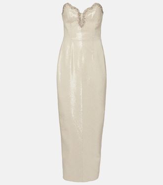 Clio Peppiatt Selene embellished bustier gown