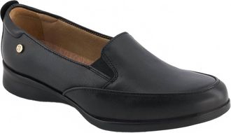 Andrea Womens Ultra Comfort Leather Loafers In Black