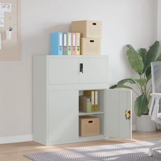 vidaXL Armario Archivador De Acero Gris Claro 90x40x110 Cm Vidaxl