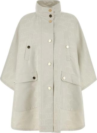 Max Mara Jassen, Dames, Wit, ONE Size, Polyester, Poncho Ombre