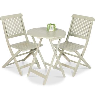 Best Choice Products 3-Piece Acacia Wood Bistro Set, Folding Patio Furniture w/ 2 Chairs, Table