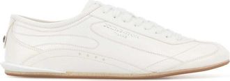 Dolce & Gabbana White Leather Low-Top Sneakers