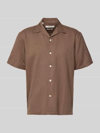 Selected Relaxed Fit Freizeithemd aus Leinen-Baumwoll-Mix Modell RLXCLAY in Schoko, Gr&ouml;&szlig;e XXL