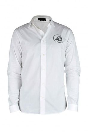 Philipp Plein Gold geschnittenes LS -Sch&auml;delhemd